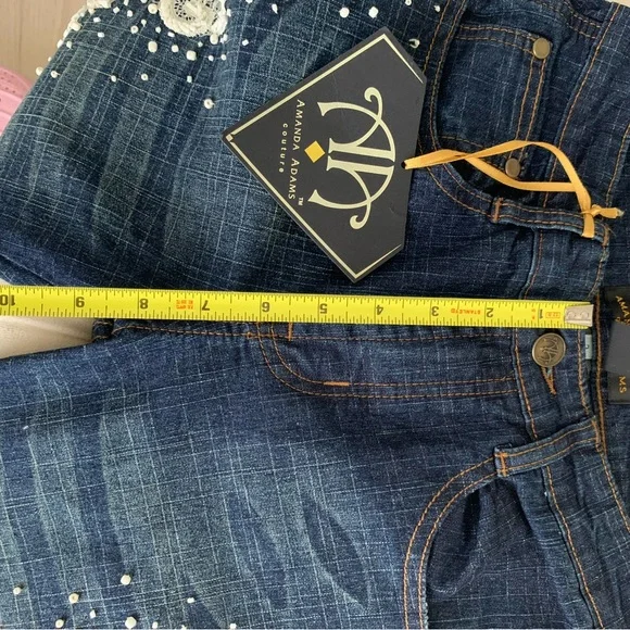 Vintage Jeans Lace Embellished with beads - Picture 11 of 12